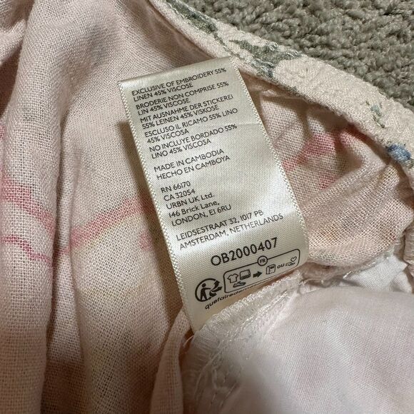 Urban Outfitters BDG Joey Linen Pant Floral Wide Leg Drawstring, Medium - Picture 7 of 8